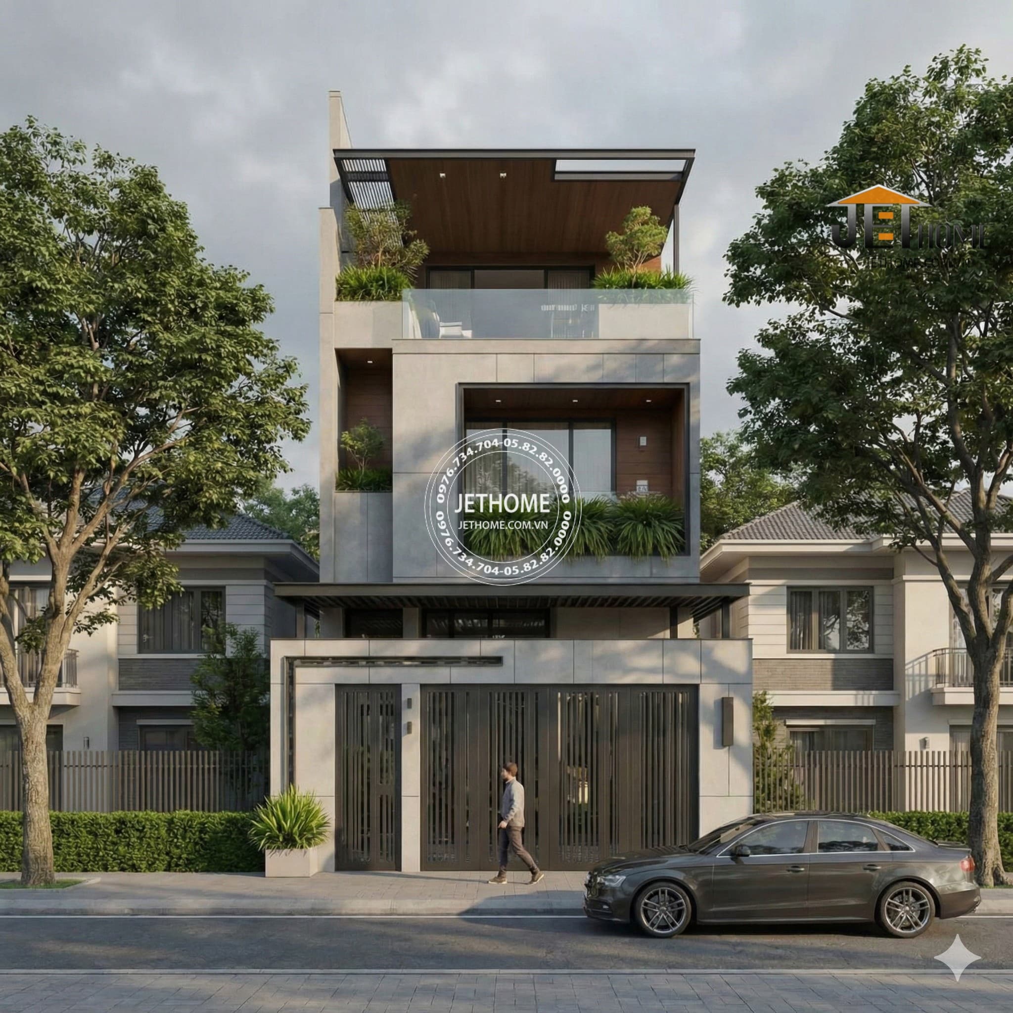 Nha pho xanh