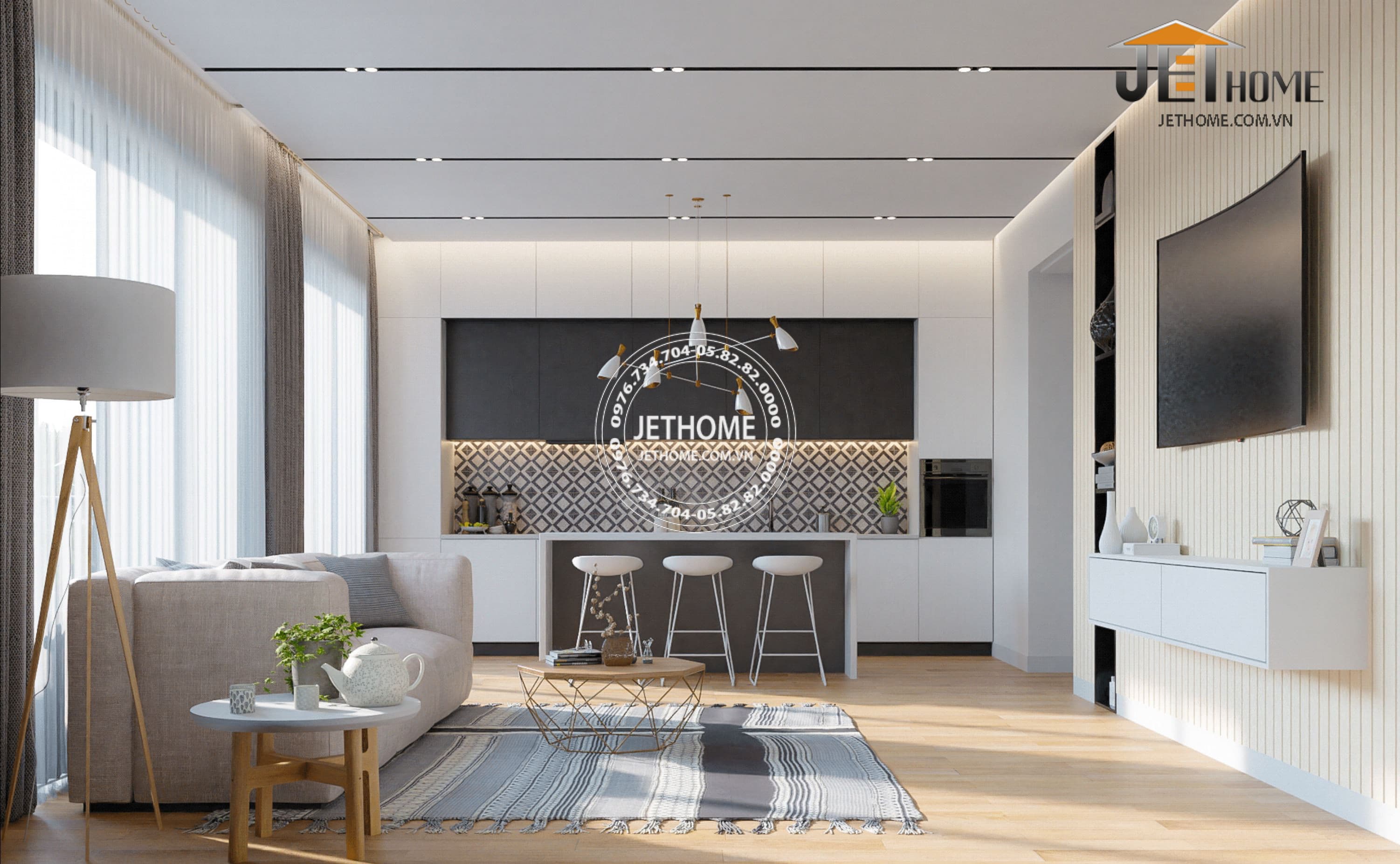 Nội thất phòng khách biệt thự Hưng Yên