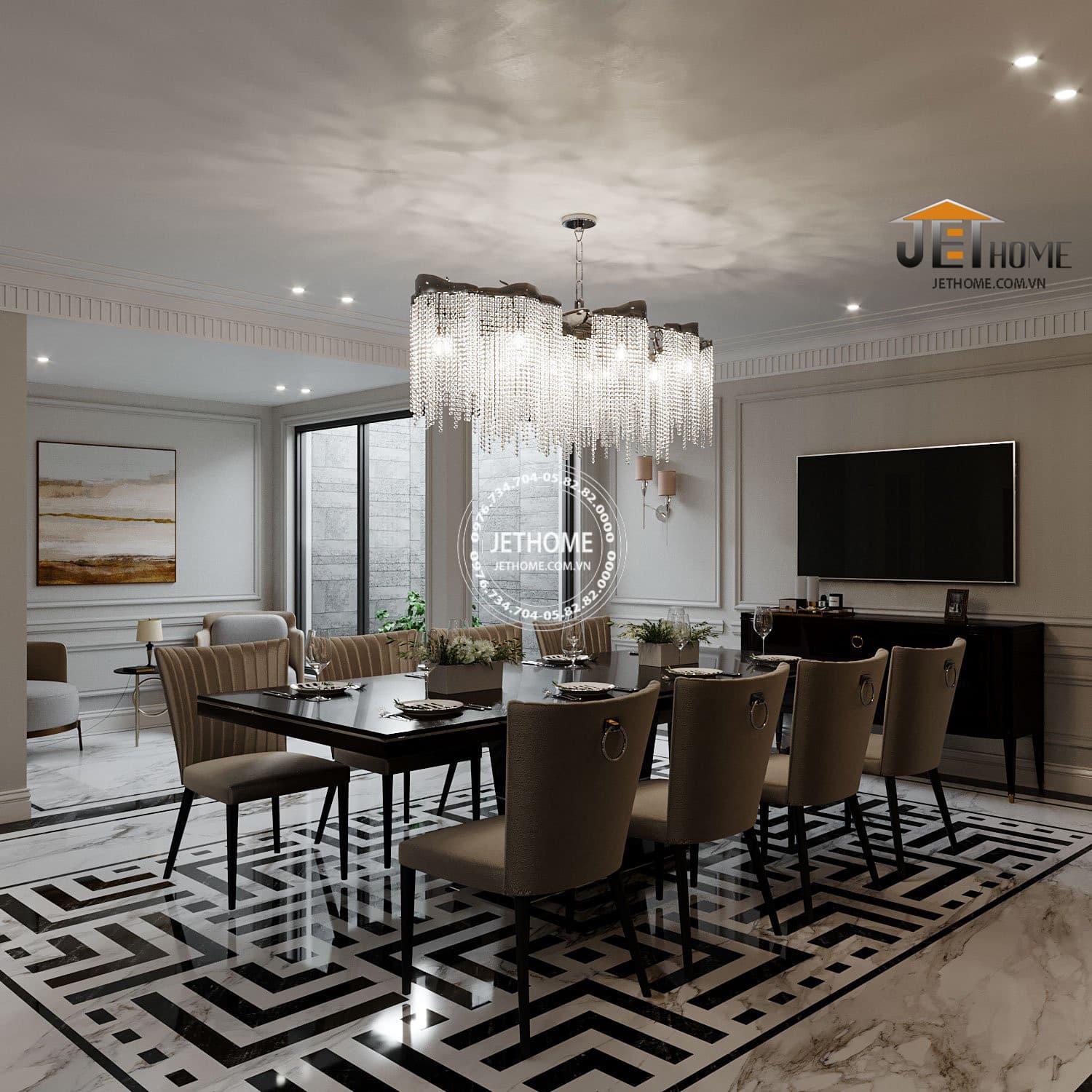 Nội thất biệt thự tân cổ điển Hưng Yên