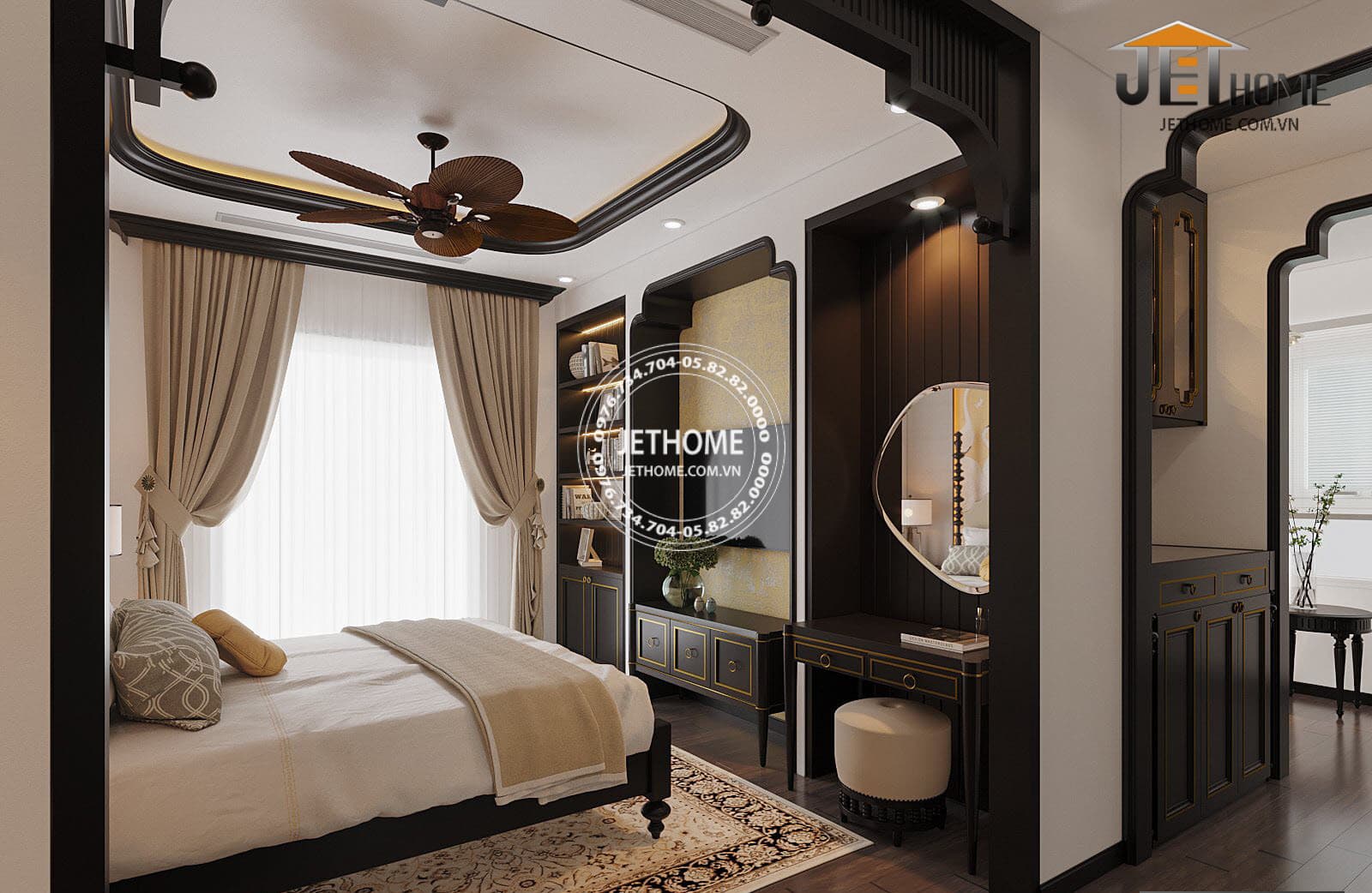 Nội thất Indochine biệt thự Bắc Ninh