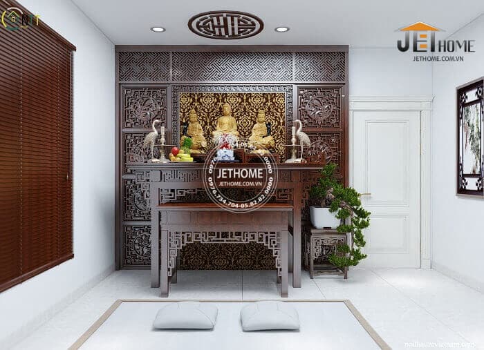 22 Thiết kế phòng thờ gia đình đẹp theo phong thủy