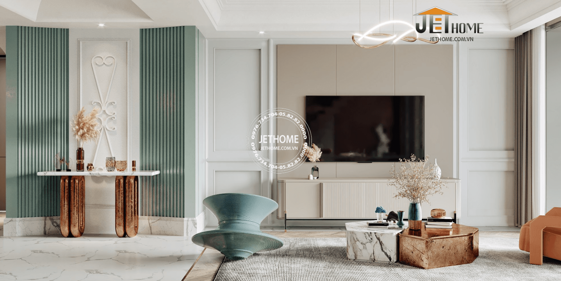 Thiết kế nội thất chung cư 2 phòng ngủ