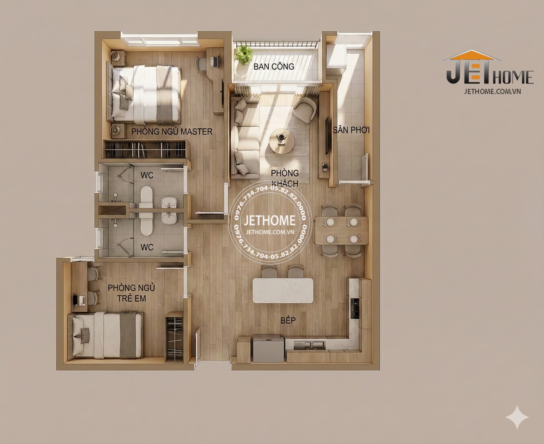 Thiết Kế Nội Thất Chung Cư 70m2