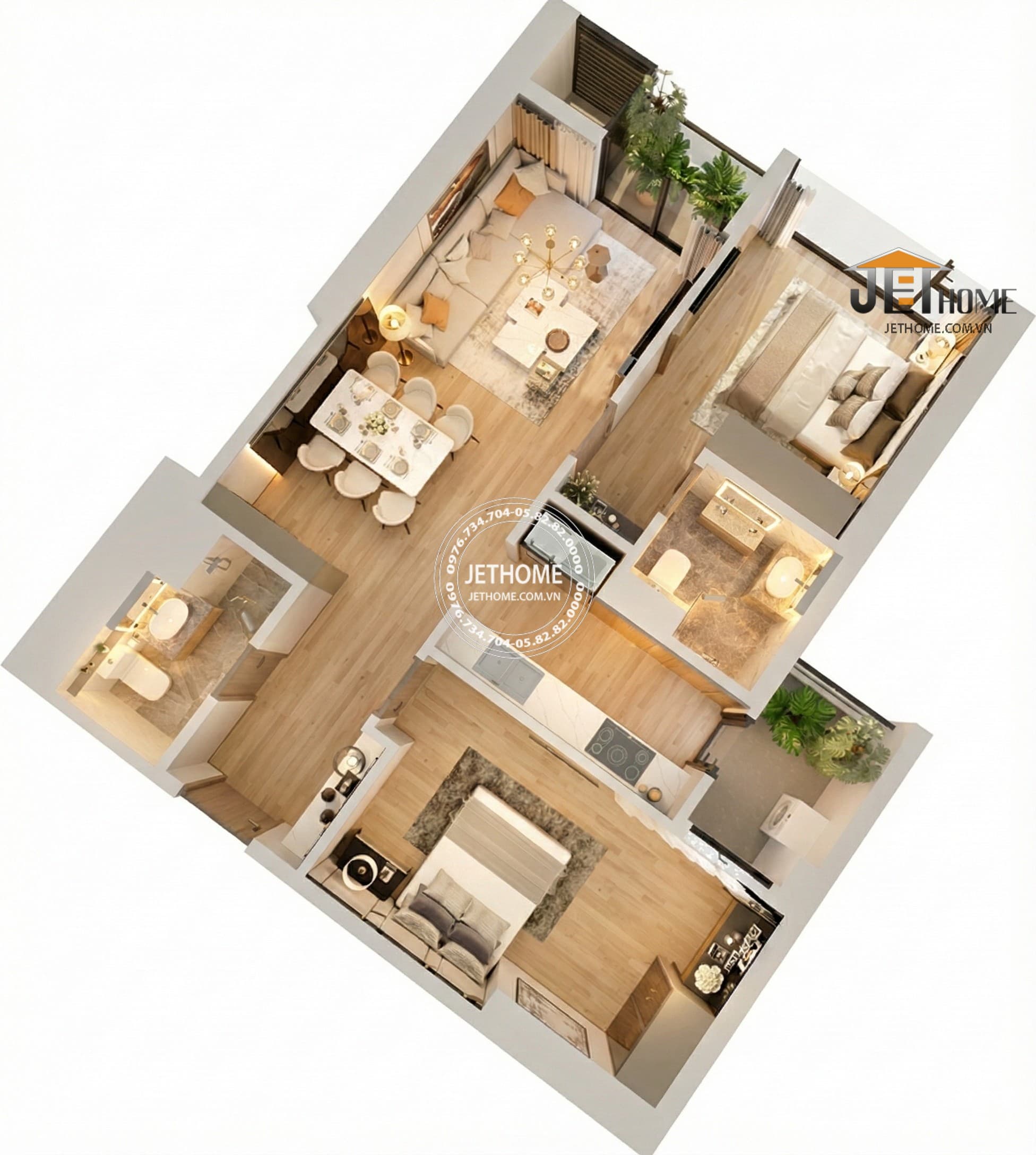 Thiết Kế Nội Thất Chung Cư 70m2