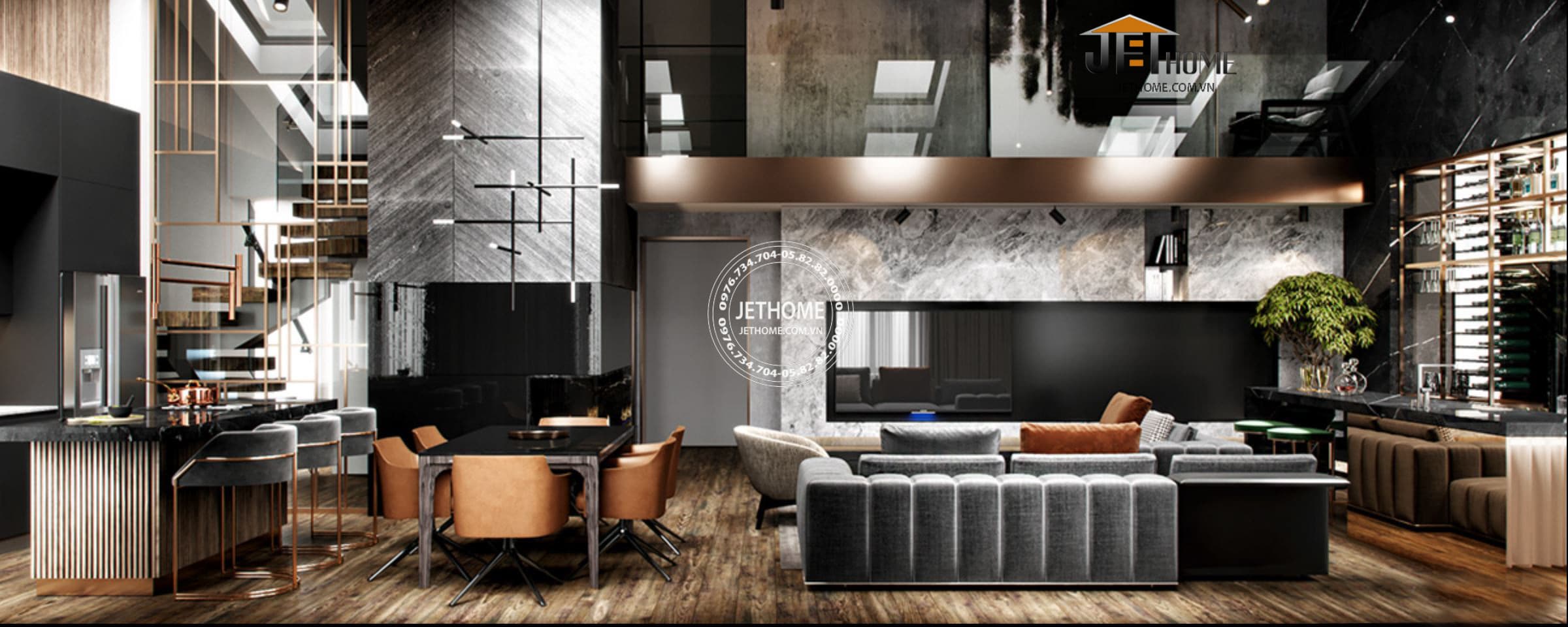 Nội thất biệt thự hiện đại Hòa Bình