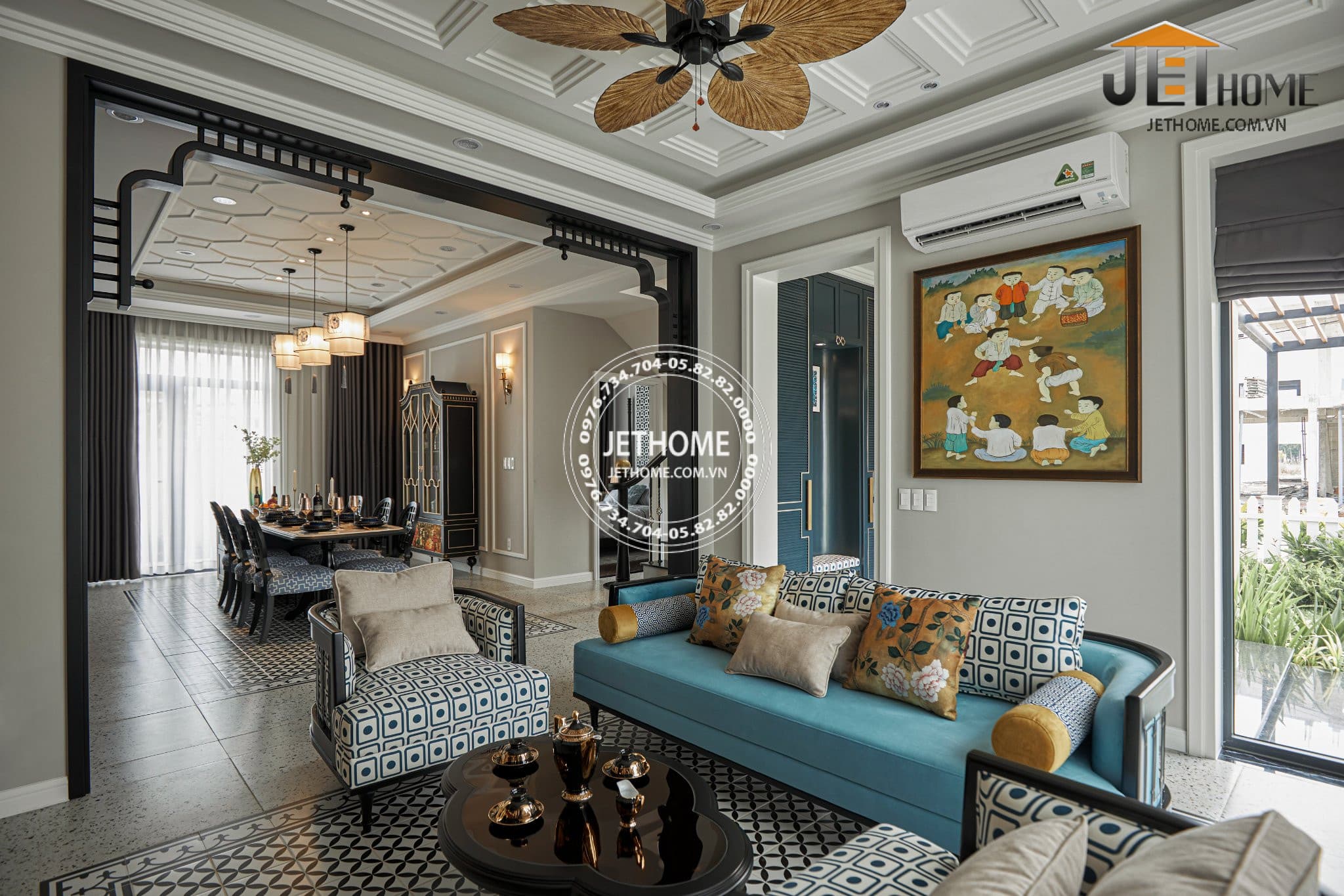Nội thất Indochine biệt thự Tây Hồ