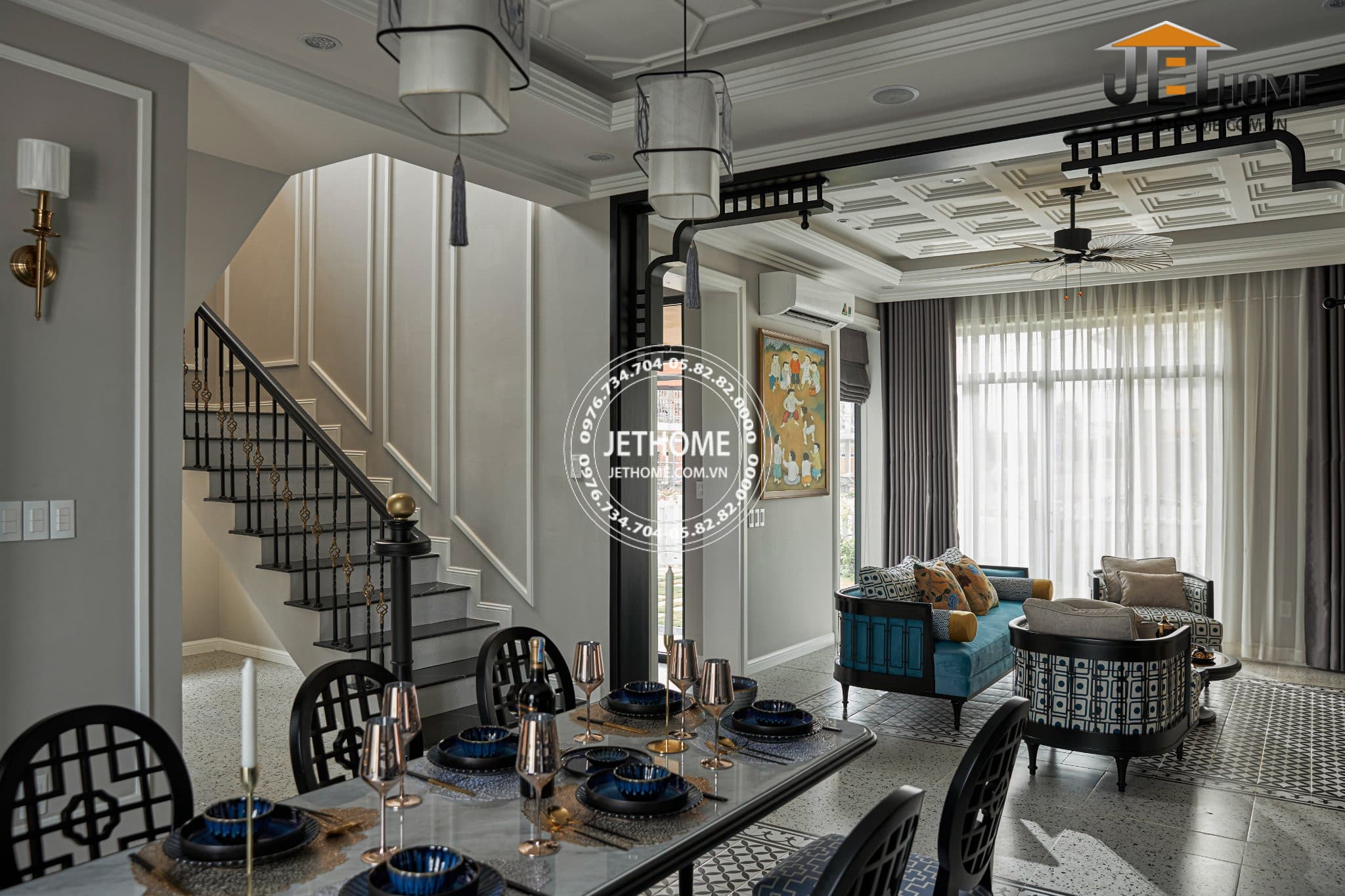 Nội thất Indochine biệt thự Tây Hồ