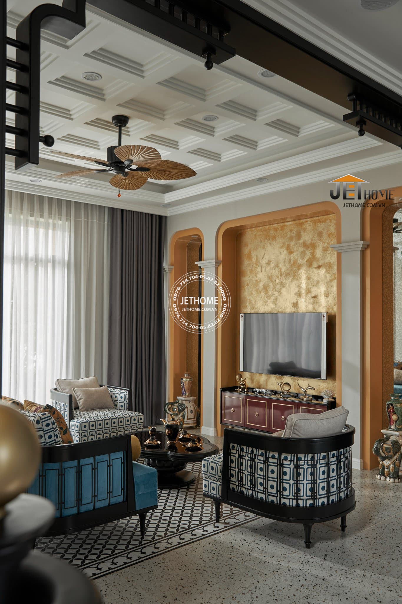 Nội thất Indochine biệt thự Tây Hồ