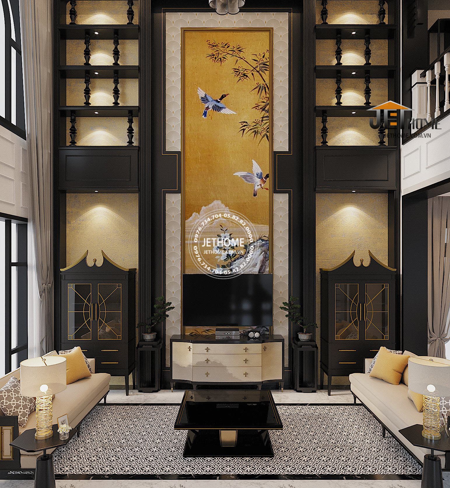 Nội thất Indochine biệt thự Bắc Ninh
