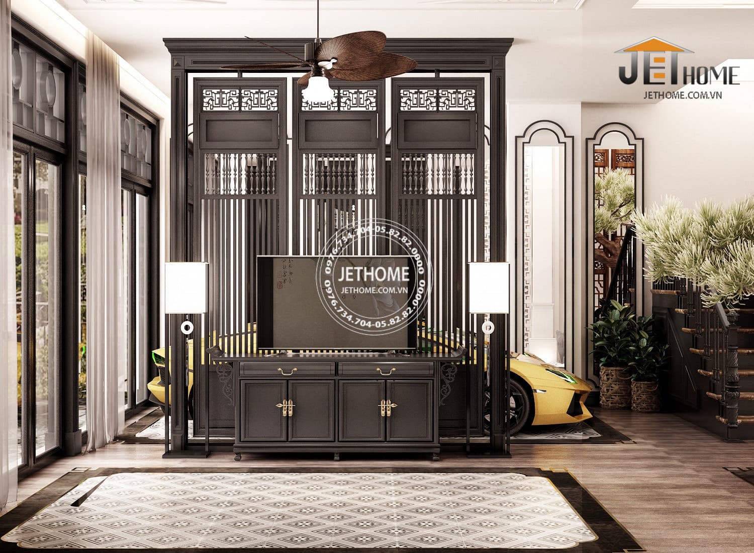 Nội thất Indochine biệt thự Sóc Sơn