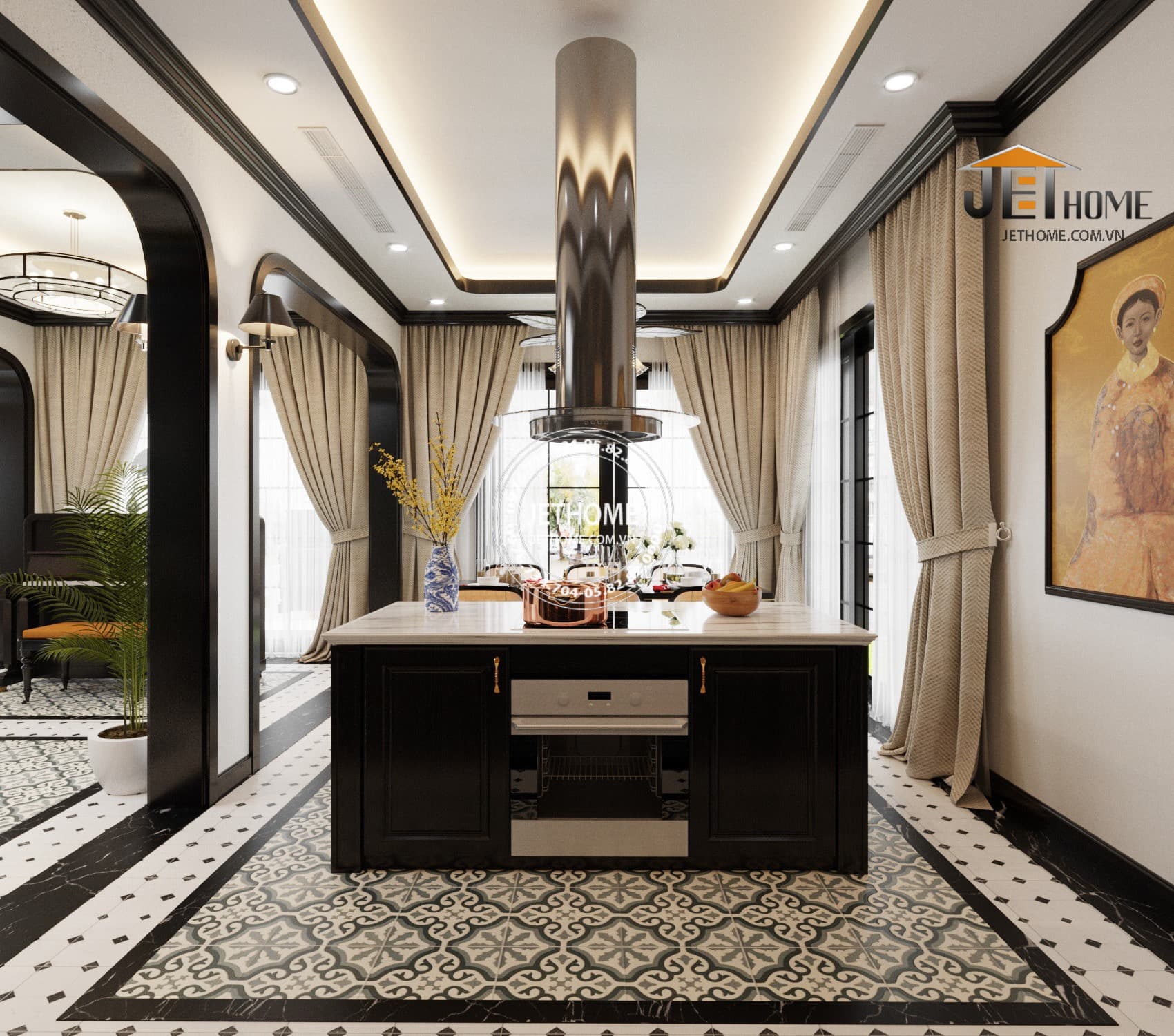 Nội thất Indochine biệt thự Sóc Sơn