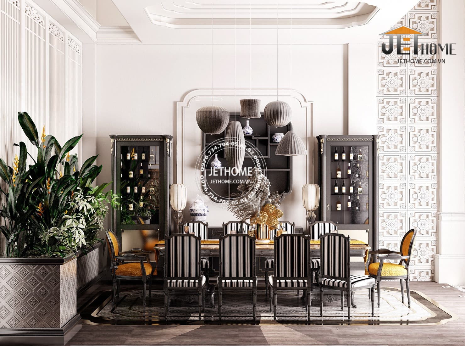 Nội thất Indochine biệt thự Sóc Sơn