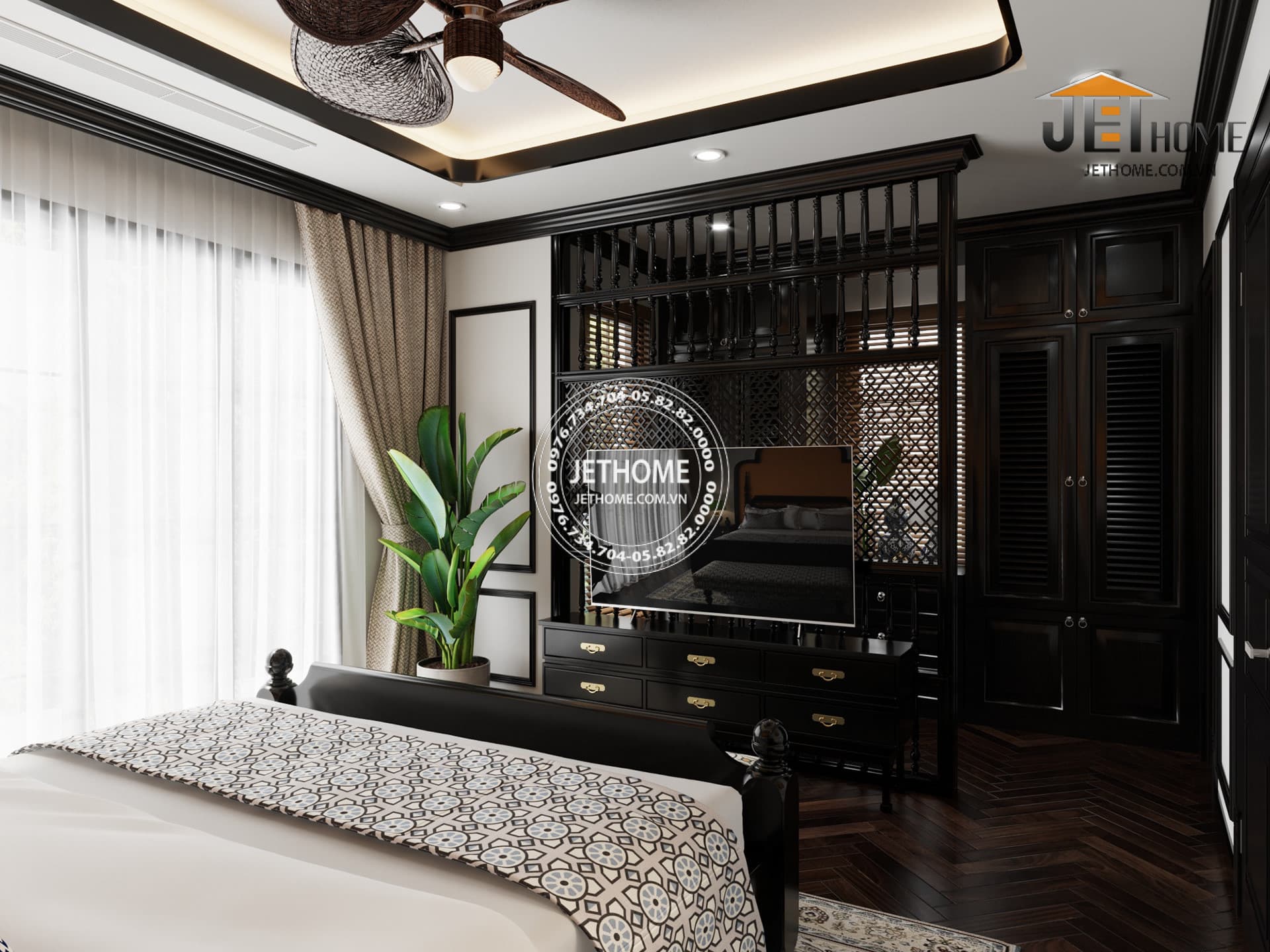 Nội thất Indochine biệt thự Sóc Sơn