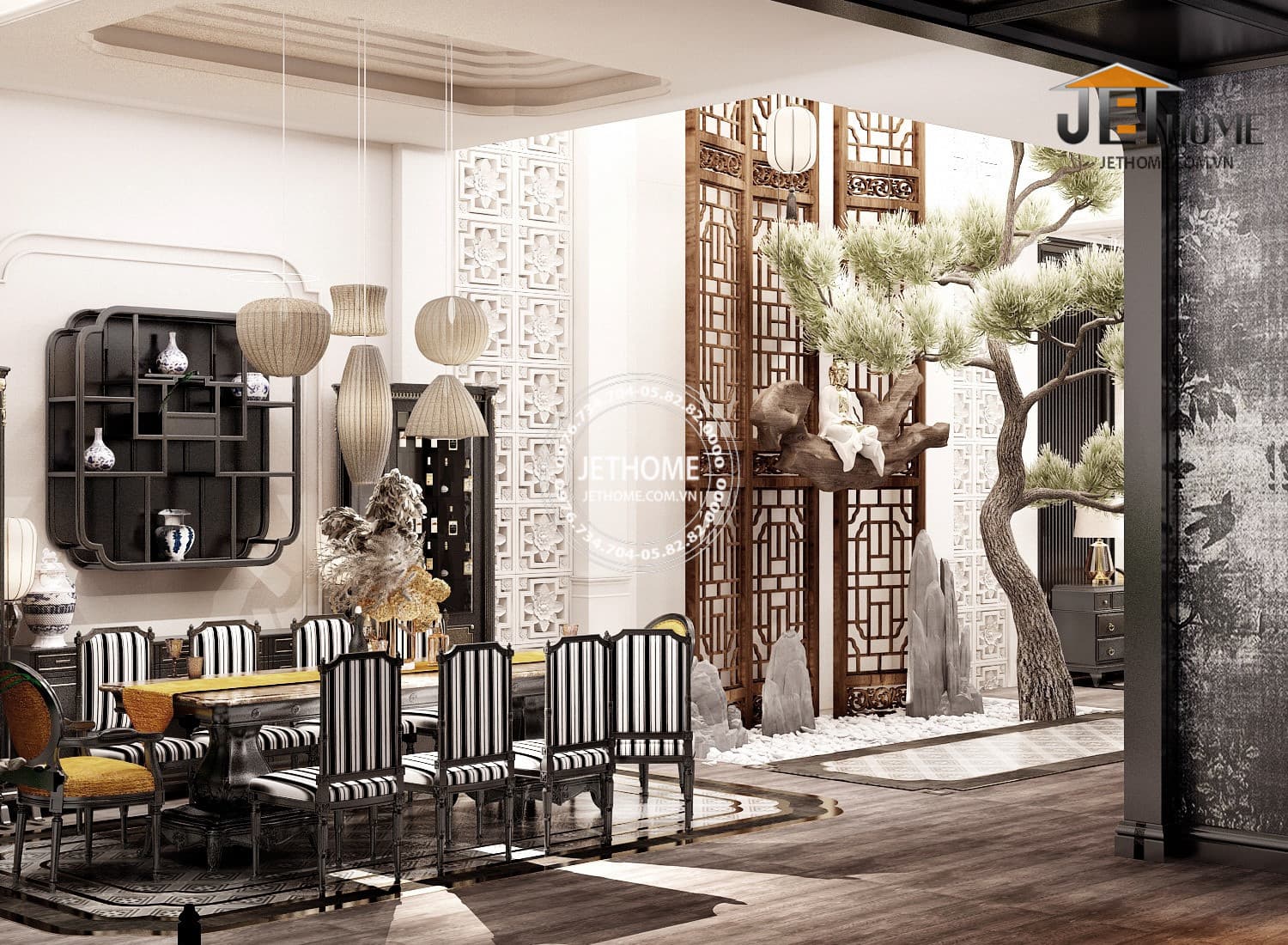 Nội thất Indochine biệt thự Sóc Sơn