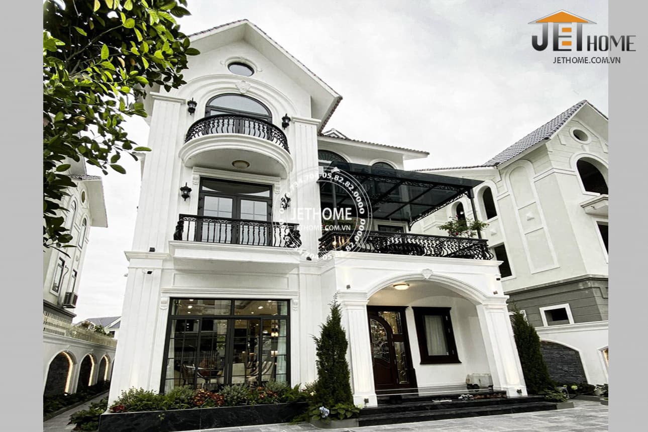 thực tế biệt thự mái thái 3 tầng